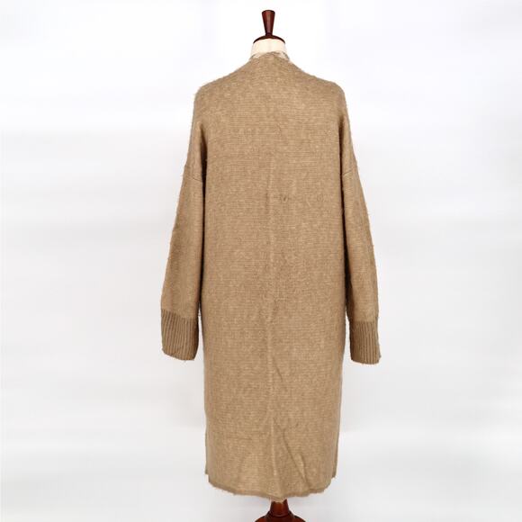 Topshop Women Leopard Duster Open Front Cable Knit Long Cardigan Size US 8-10 - Picture 3 of 5